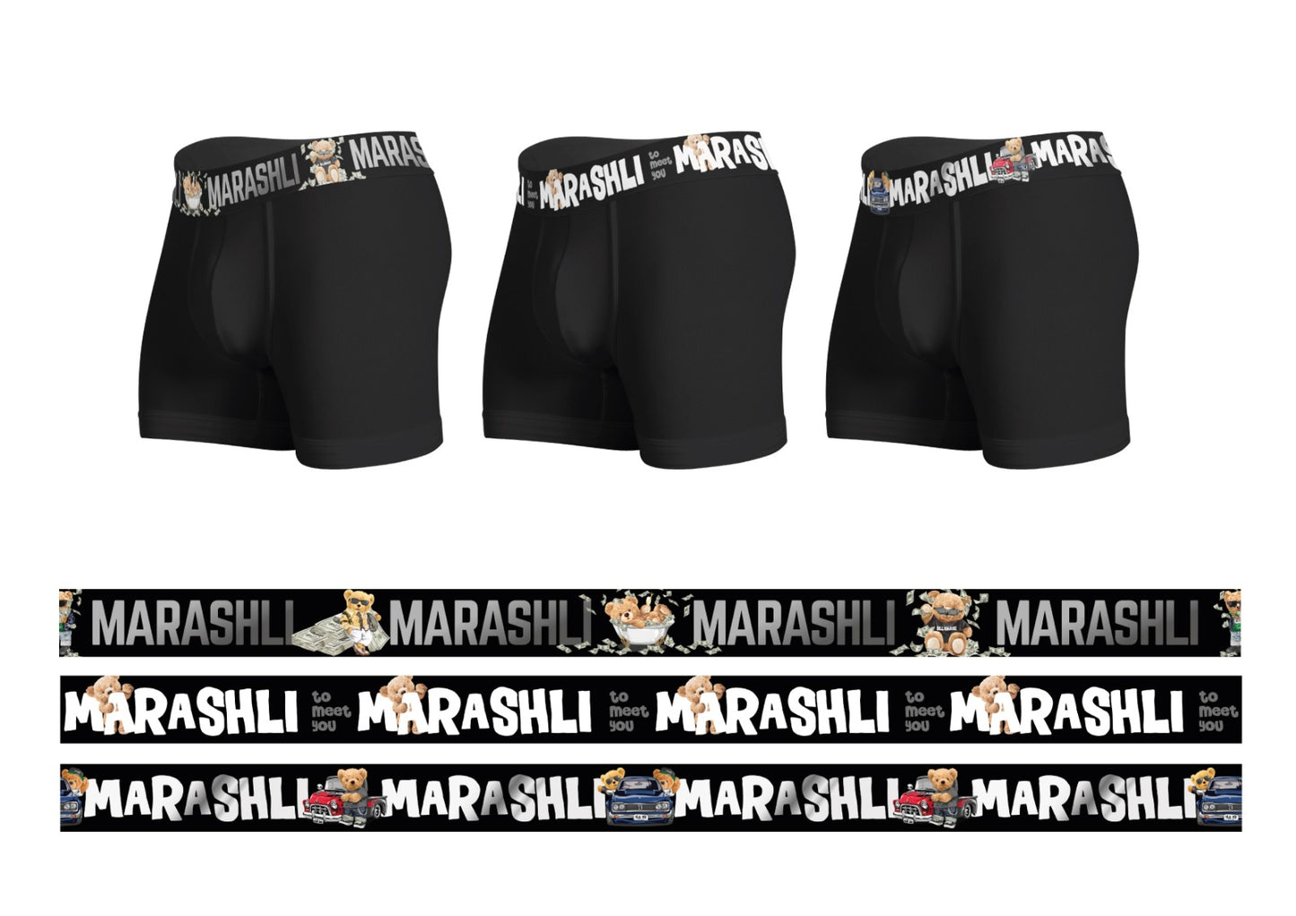1.Teddy Bear / 3-Pack /Boxer Briefs